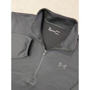 Under Armour ColdGear Black Fleece Lined 1/4 Zip Pullover Men's Large Loose